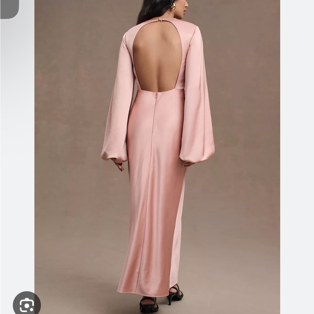 Elegant Pink Long Sleeve Demi Dress - Picture 2 of 4